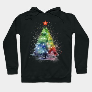 Watercolor Christmas Tree Hoodie